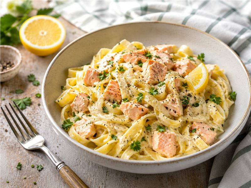 Quick Creamy Salmon Pasta