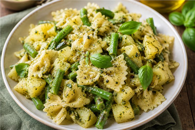 Farfalle with Pesto, Potatoes and Green Beans